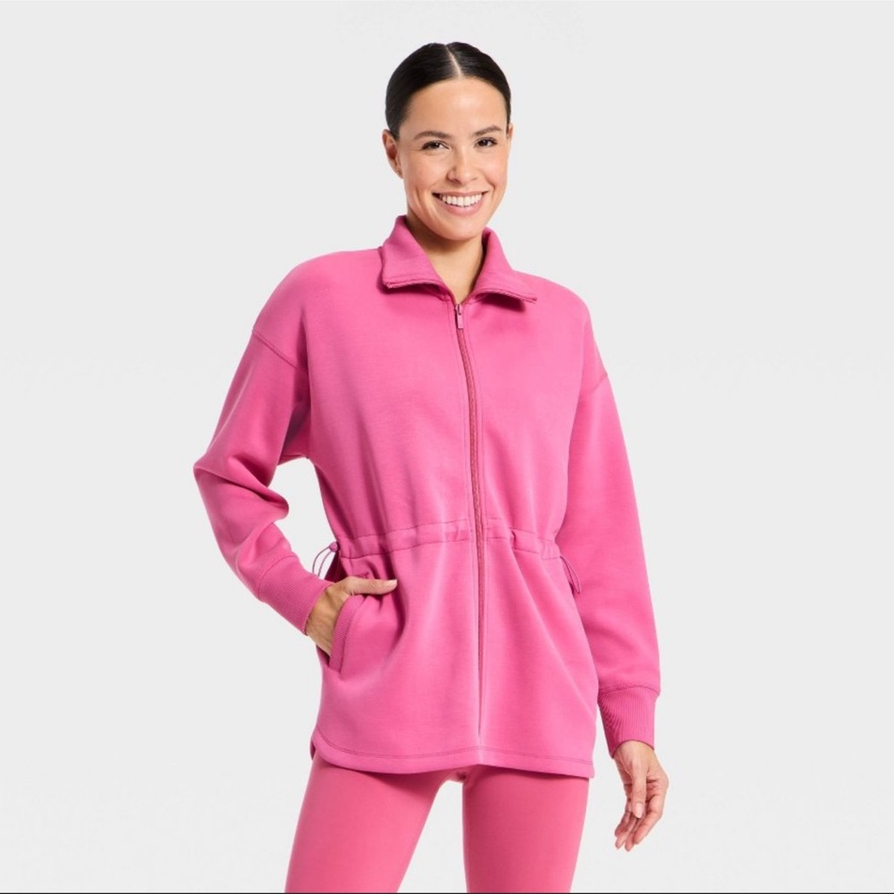 All In Motion™ Women's Airy Sleek Long Full Zip Jacket - Dark Mauve XS